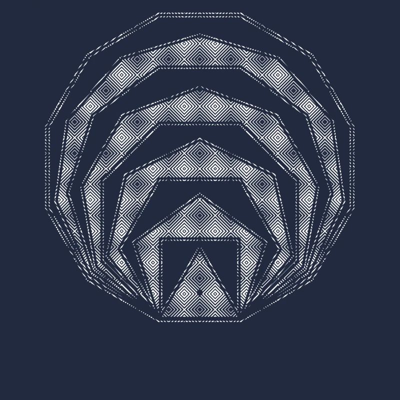 Nested Square Polygons Geometric Art White