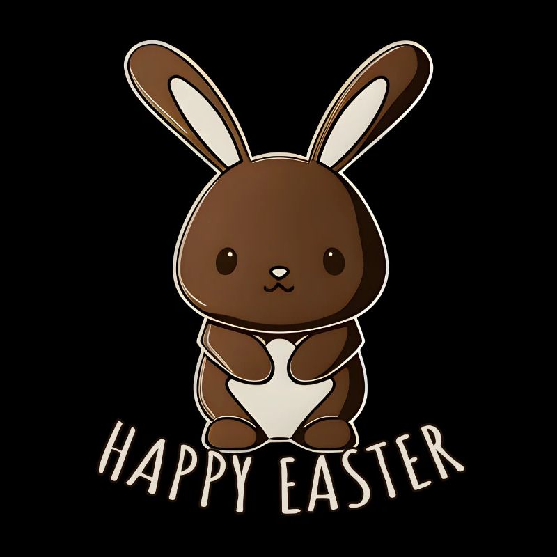 Chocolate Bunny Cute Easter Chocolate Bunny Happy