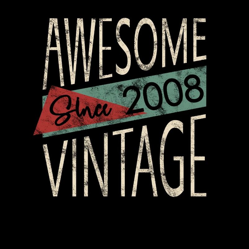 Awesome Since 2008 Retro Vintage Design