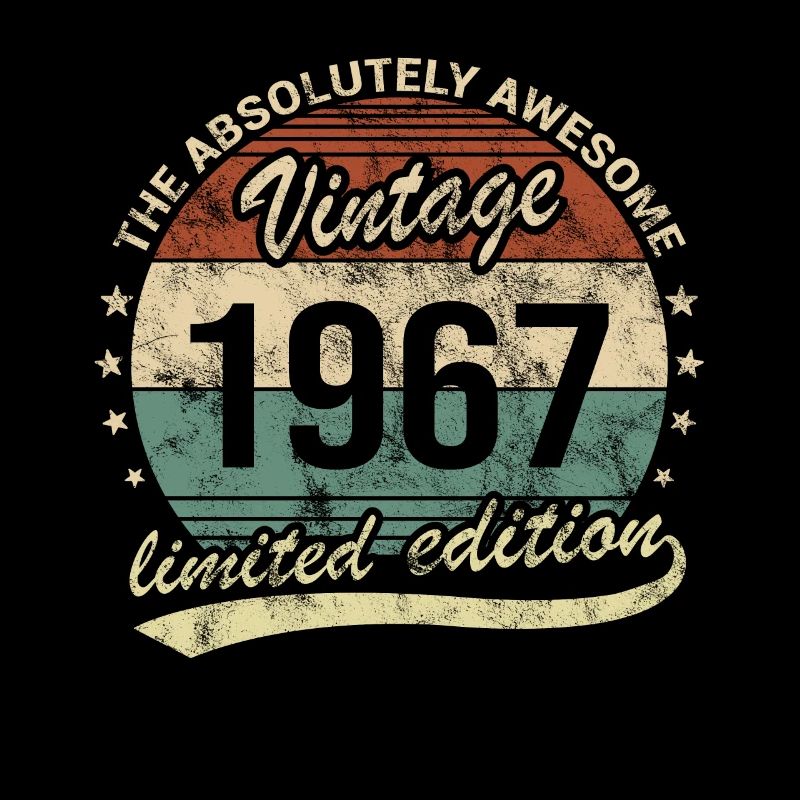 Awesome Since Vintage 1967 Retro Birthday Design