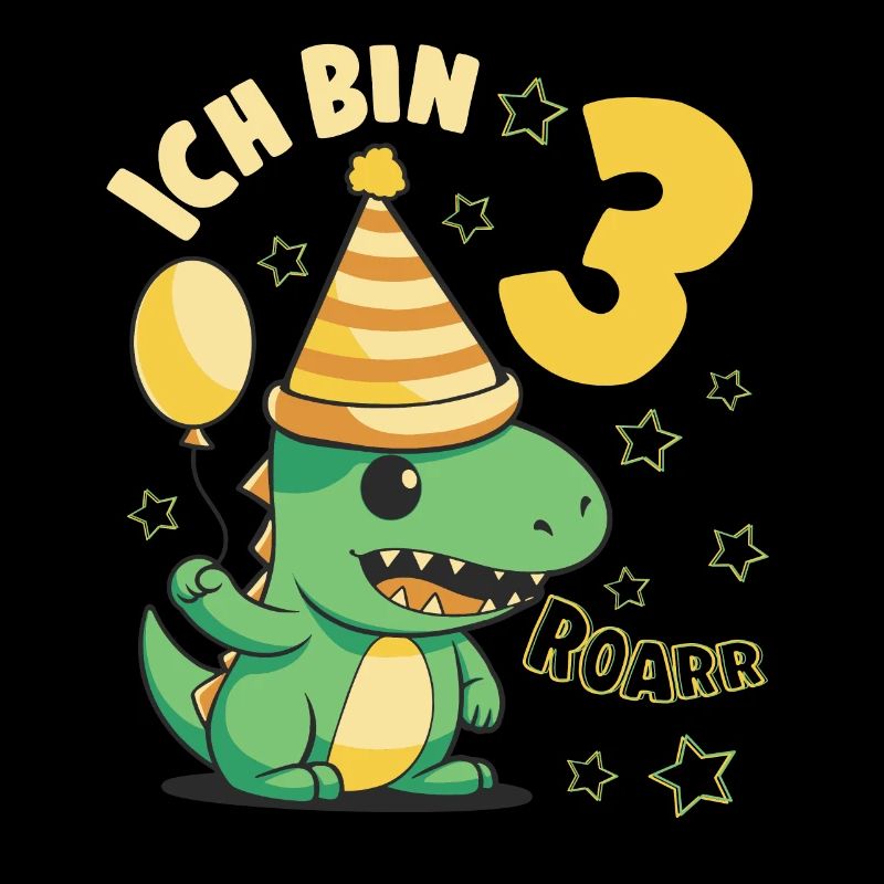 Geburtstagsshirt 3 Jahre Dino Roar ich bin 3 Junge