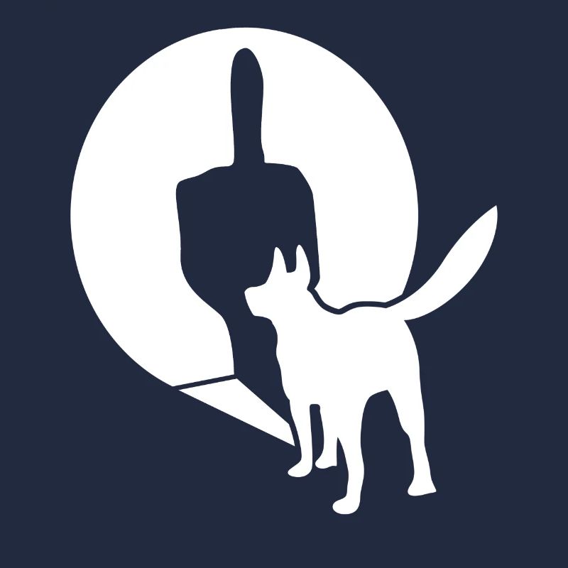 White Shepherd Middle Finger