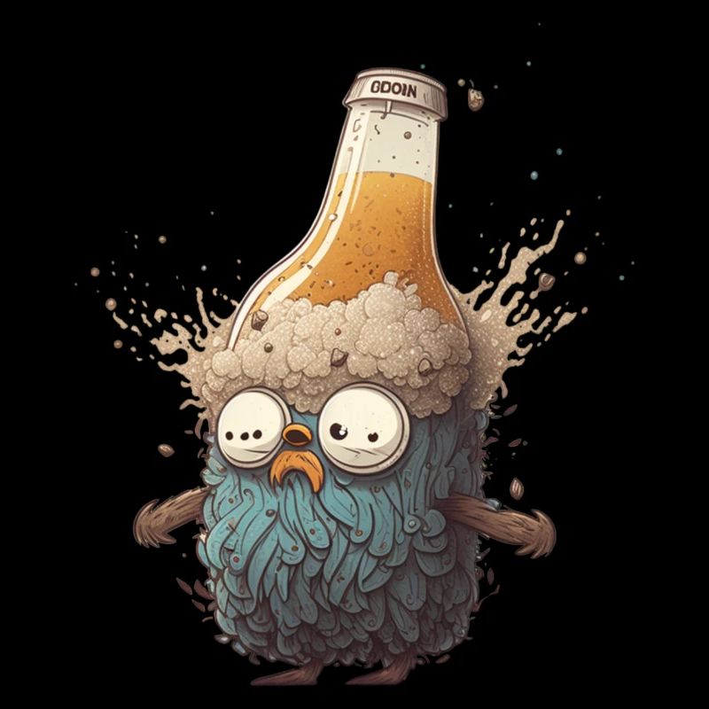 Lustiges Bier Männchen mit Bart