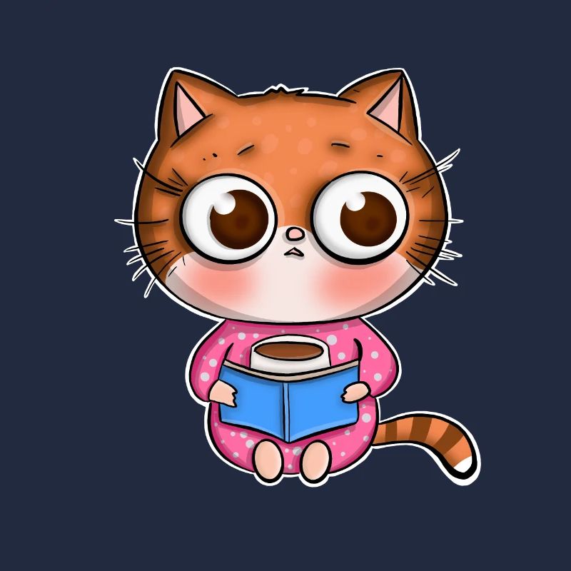 Cat Reading Books Book