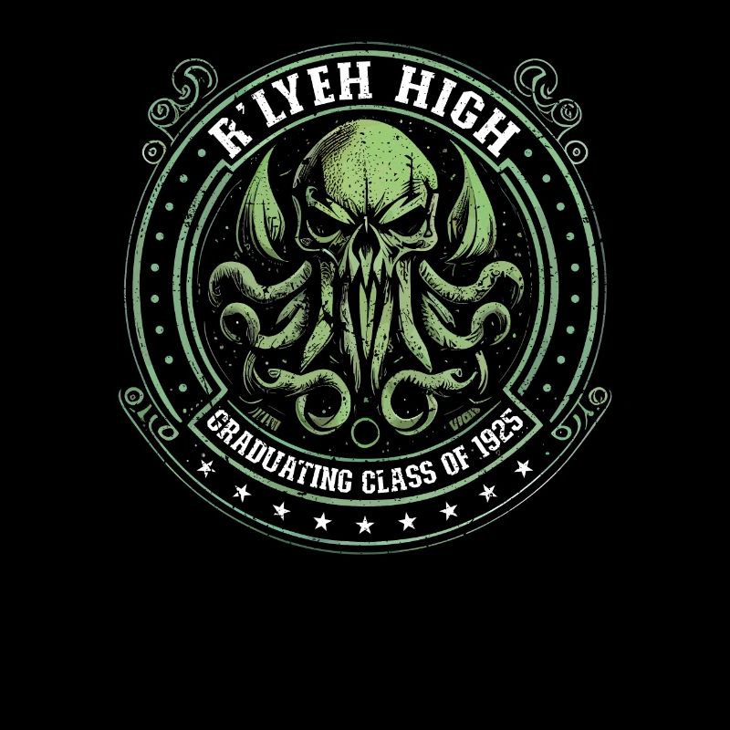 Cthulhu R'lyeh High School Logo, Cosmic Horror