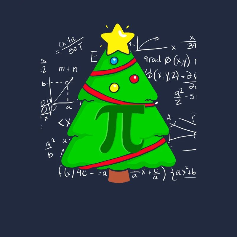 Pi Math Arbre de Noël Mathématicien Mathématiques