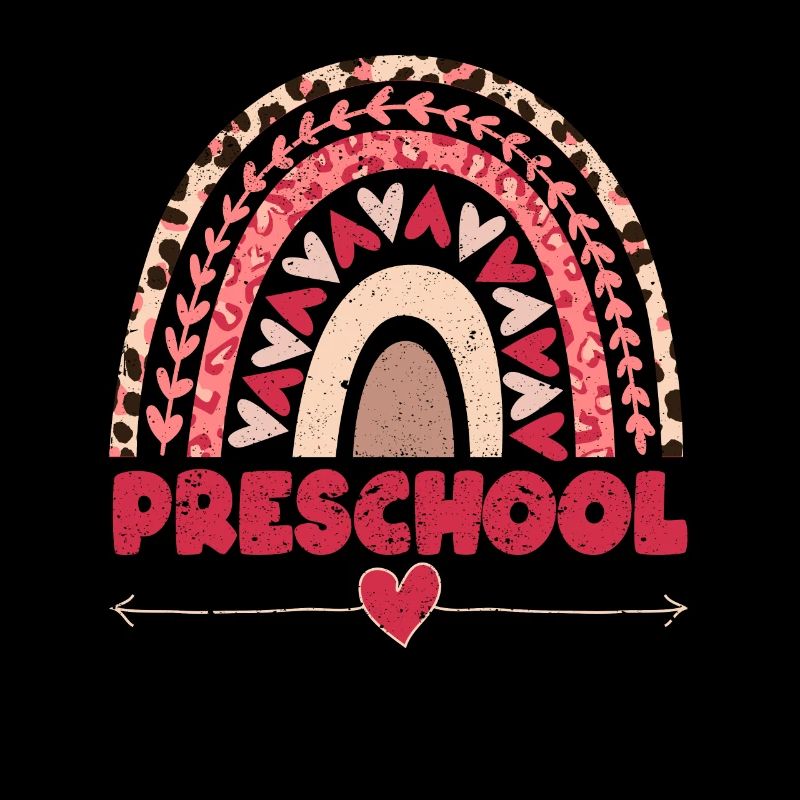 Preschool Teacher Rainbow Student Back