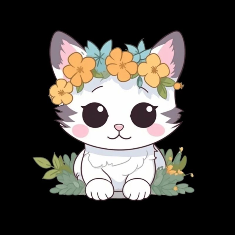 niedliche katze mit blumen