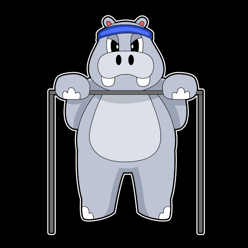 Hippopotamus Bodybuilders Pull-ups Bodybuilding
