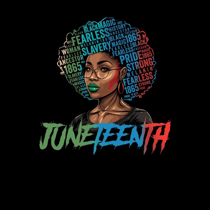Juneteenth BLM Black Pride Woman Stark Black