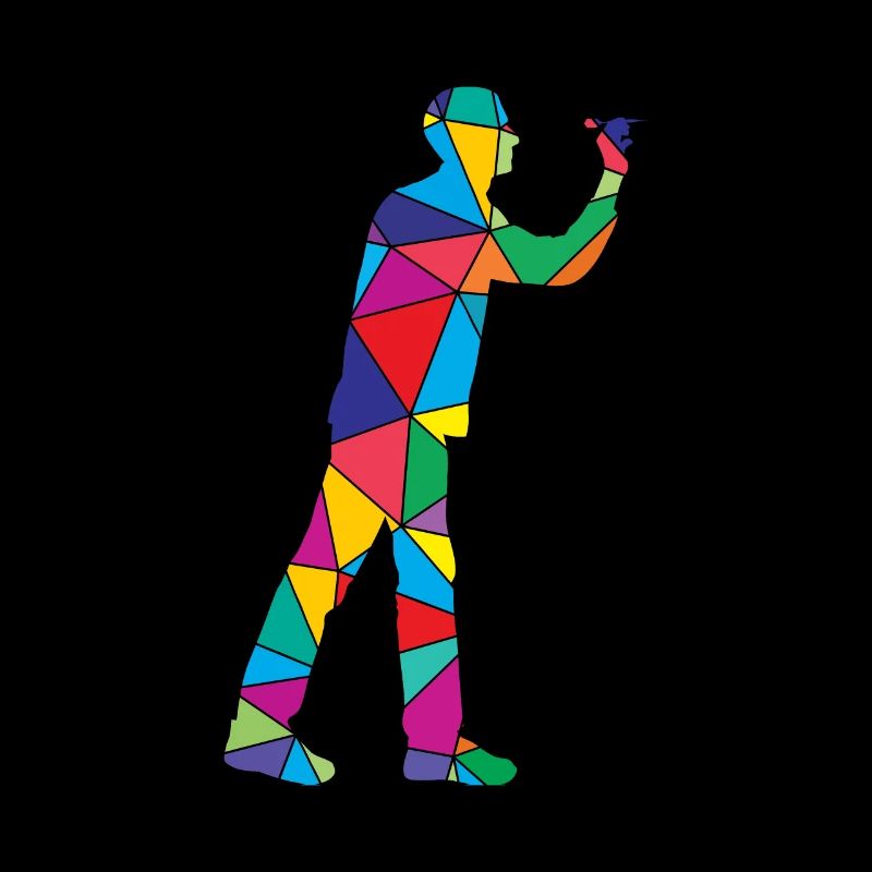 Darts Player Polygon Funny Darts