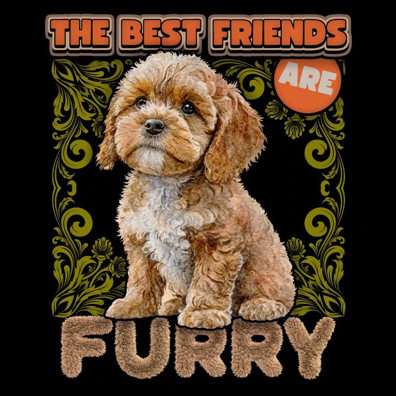 Cavapoo Welpe, vintage Aquarell, Hund, Spruch