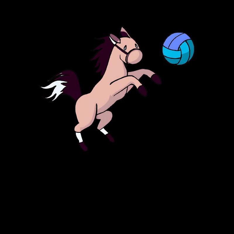 Süßes Pferd spielt Volleyball und Springt Grunge