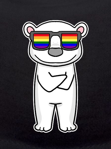 Regenbogen - Eisbär mit Brille