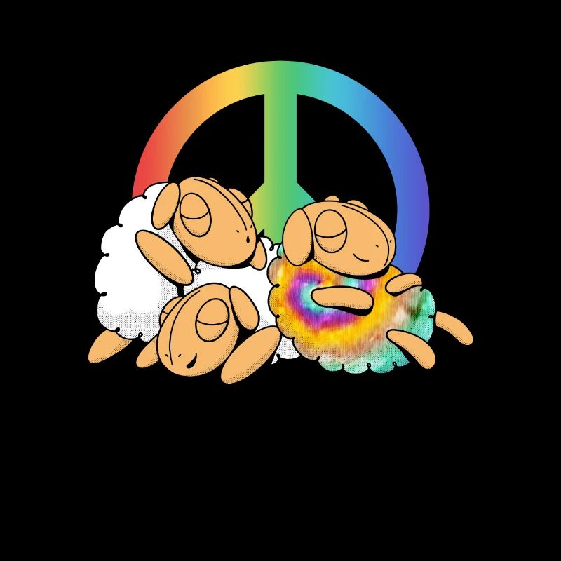 Rainbow Sheep in Herd - Hippie Costume Tie Dye