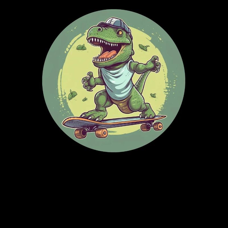 Cool T-Rex avec casquette de baseball sur skateboard