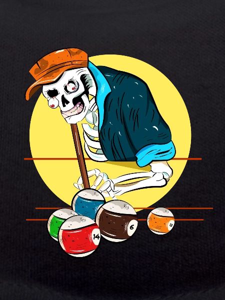Skeleton Playing Billiards