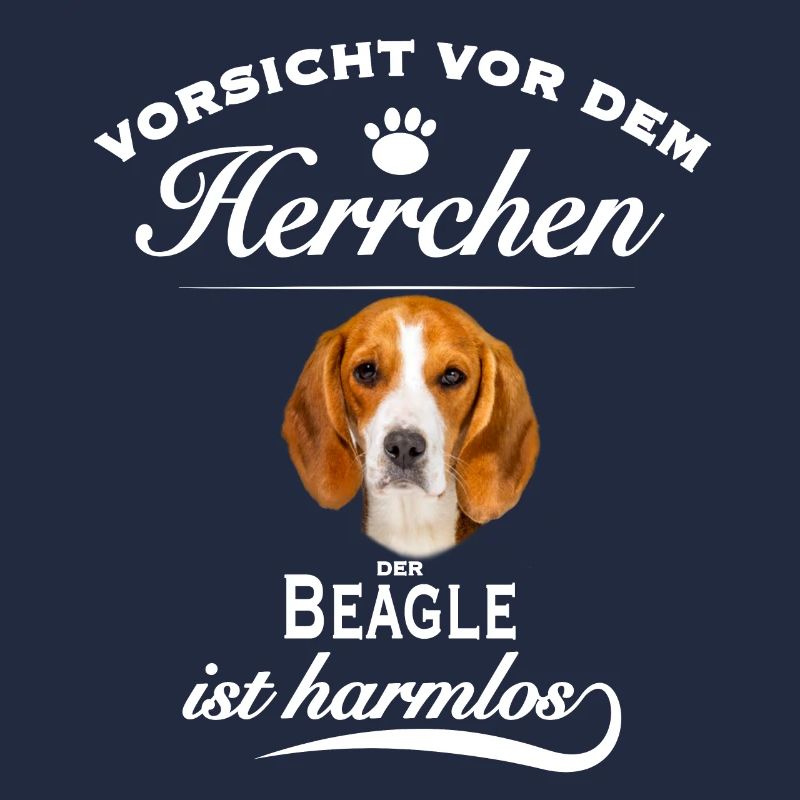 Vorsicht vor dem Herrchen, harmlos Beagle