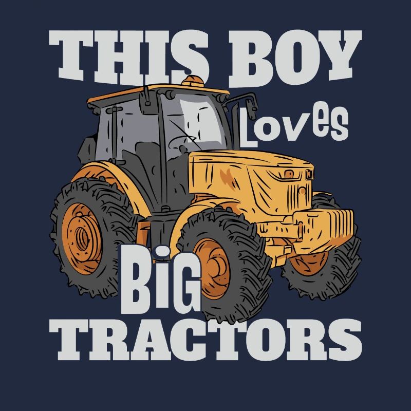 Ce garçon aime les gros tracteurs