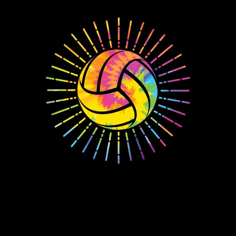 Beach Volleyball Tie Dye Hippie Retro Vintage