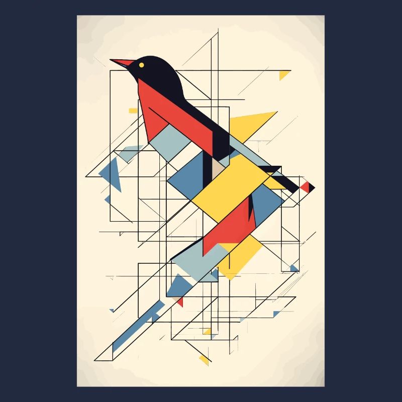 Vogel Minimalistisch Polygonal Multicolor