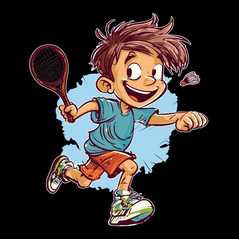 Badminton Playing Boy - Kids Badminton