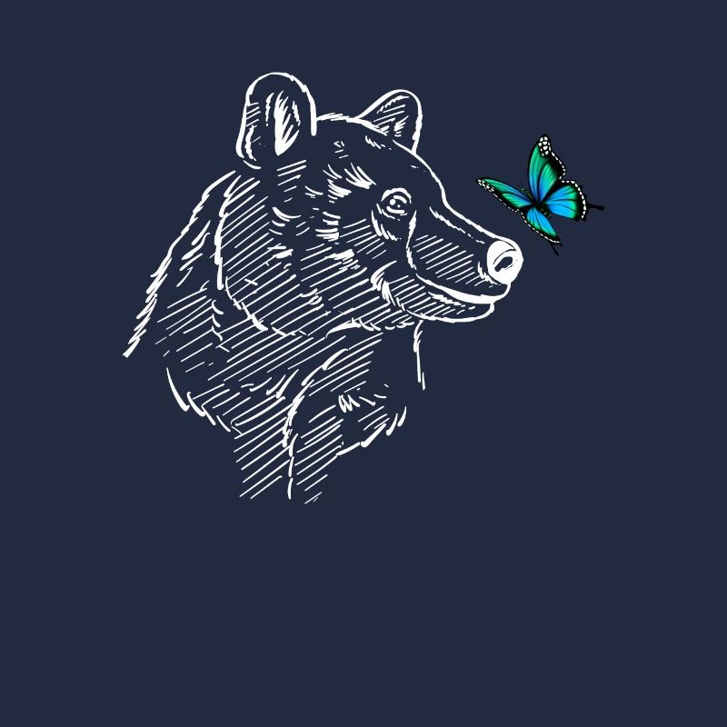 Eisbär mit Schmetterling