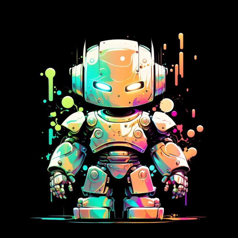 Retro Robot Cute Technologie d’ingénieur robotique mignon