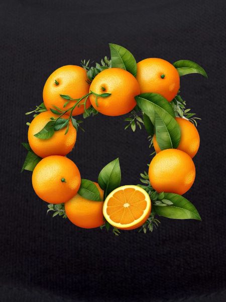 Orange Buchstabe Orangenfrüchte