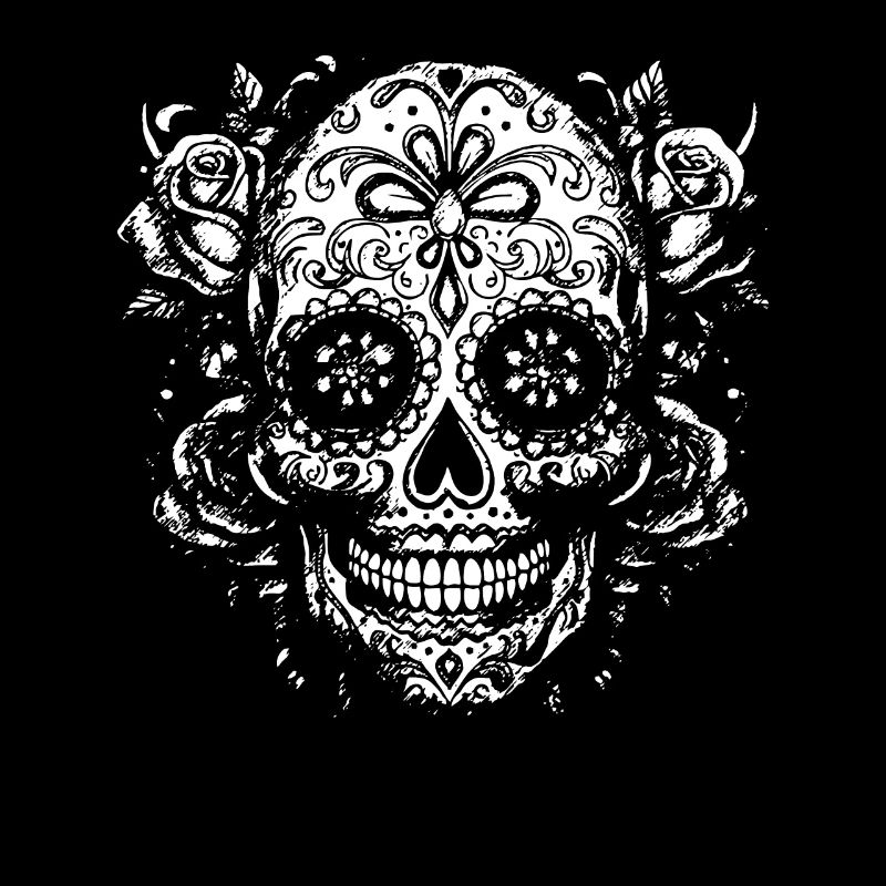 Roses and skull