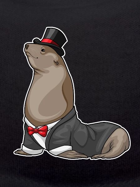 Seal Groom Top Hat Wedding