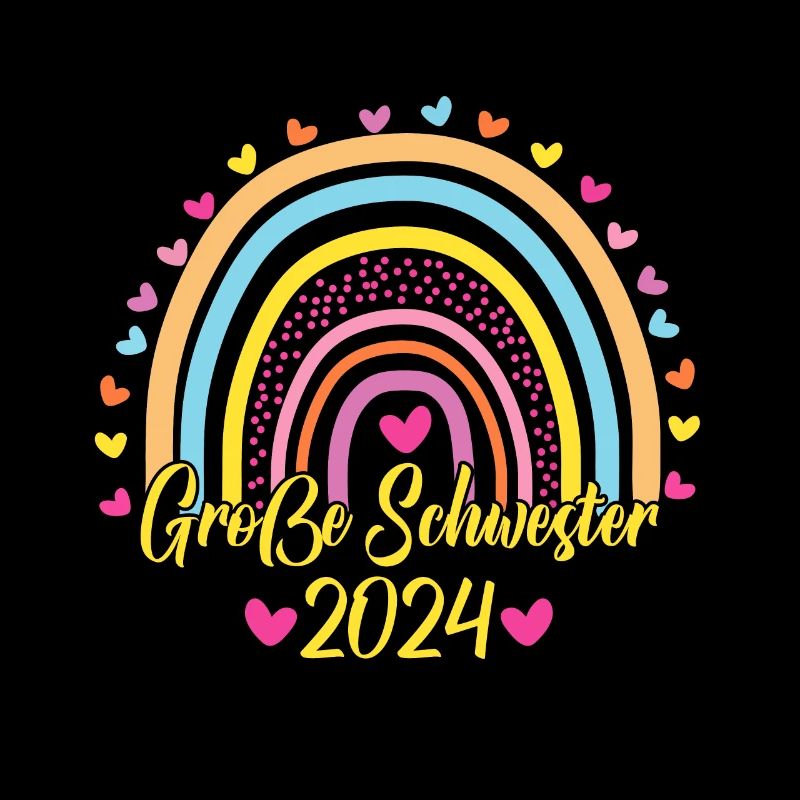 Große Schwester 2024 Boho Regenbogen Design