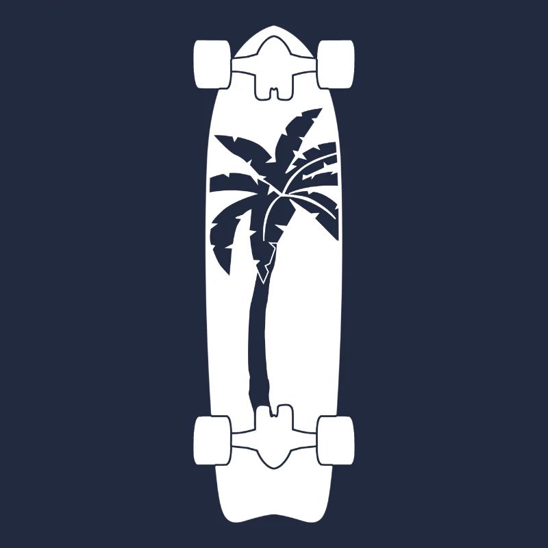 Longboard avec palmier longboarder
