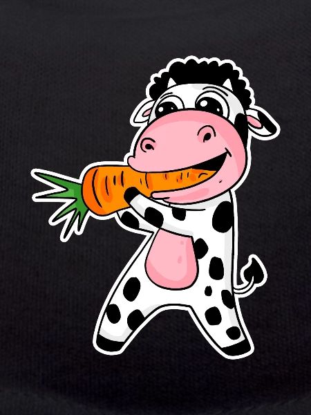 Cow eats carrot