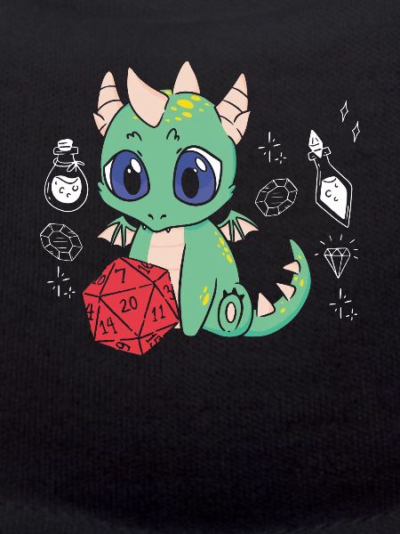 Dragon mignon avec cube fantastique