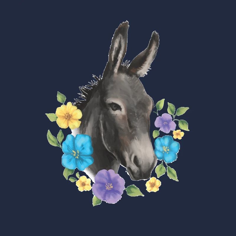 Âne et fleurs