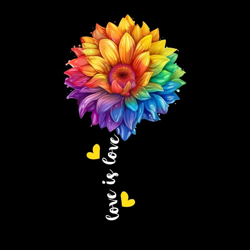 Rainbow Sunflower Lover LGBTQ Community Lesbian