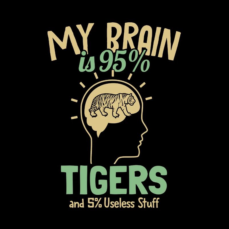 My Brain is 95% Tigers Raubkatze Wildkatze