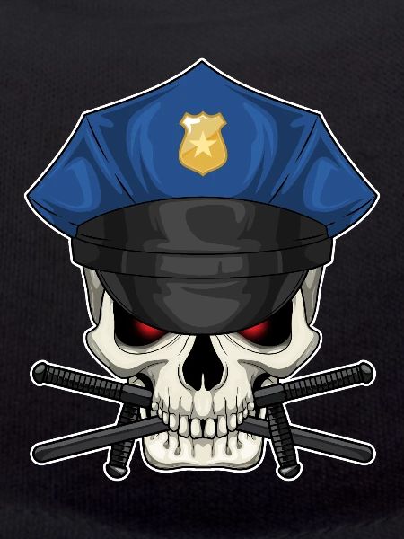 Skull Policeman Baton Police