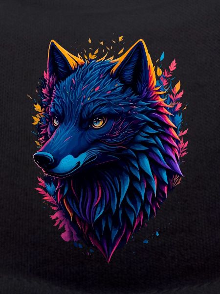 bunter abstrakter Wolf