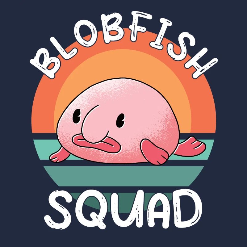 Costume de Blobfish - Visage de poisson Blob laid -