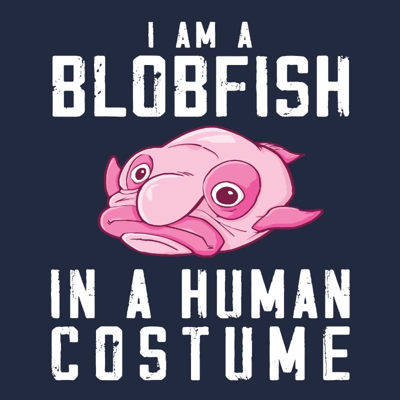Costume de Blobfish - Visage de poisson Blob laid -