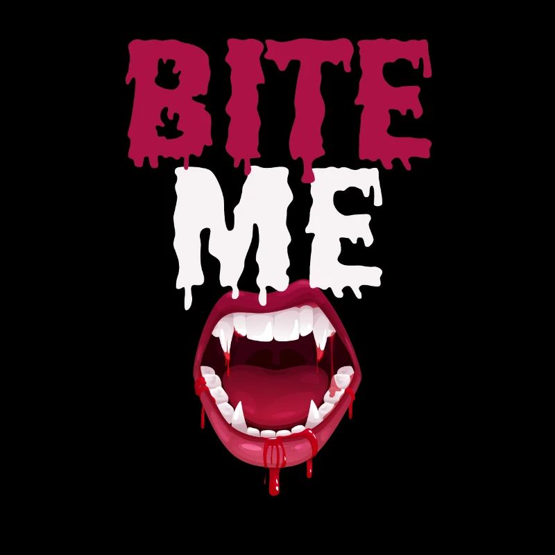 Bite Me Halloween Vampire Bloody Teeth