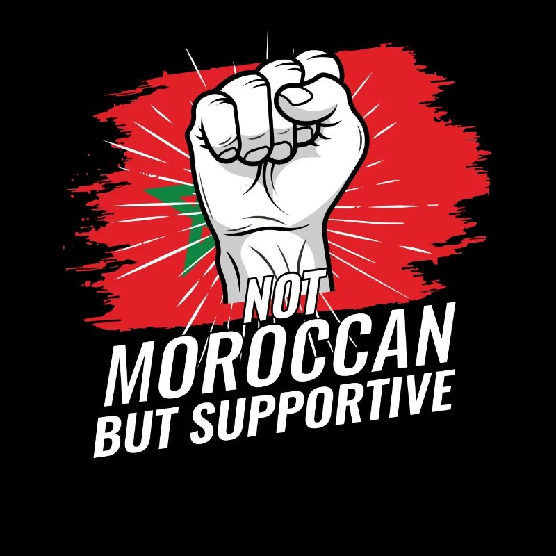 Not Moroccan But Supportive Morocco Flag Country