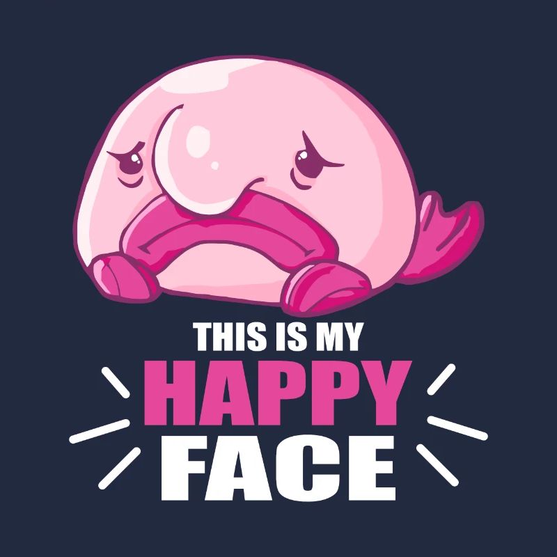 Costume de Blobfish - Visage de poisson Blob laid -
