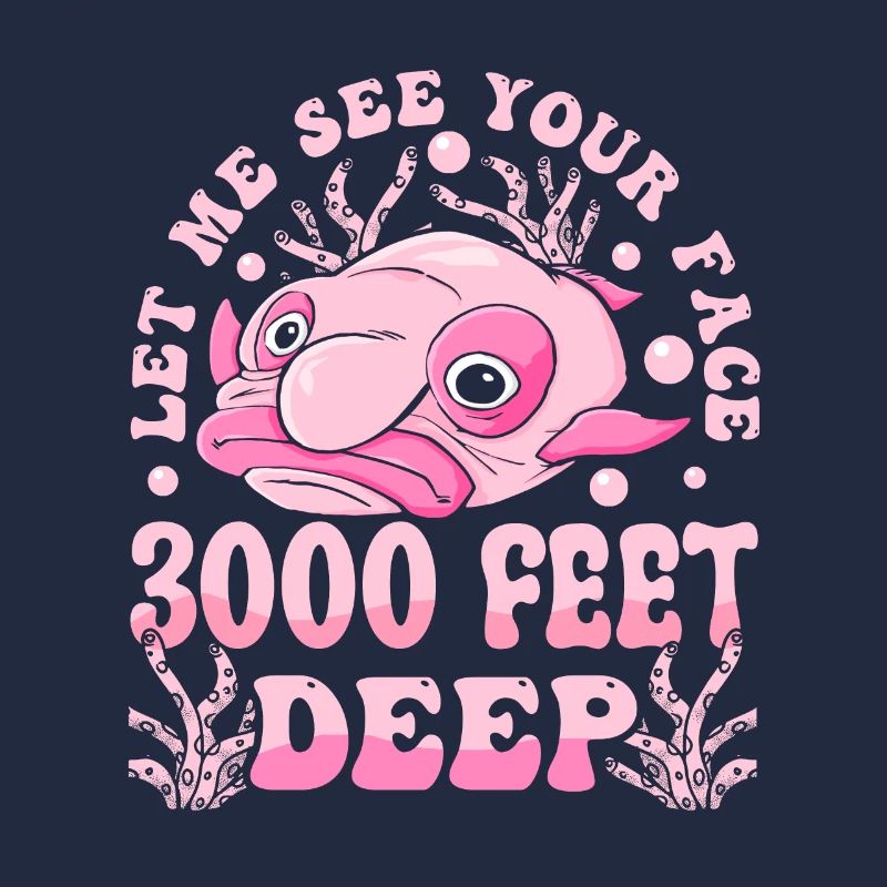 Costume de Blobfish - Visage de poisson Blob laid -