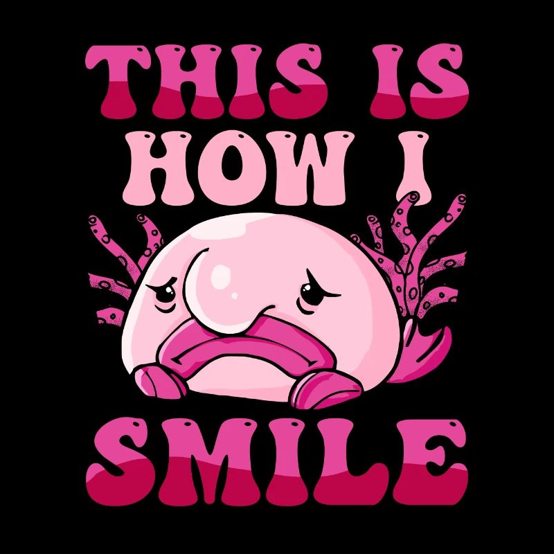 Costume de Blobfish - Visage de poisson Blob laid -