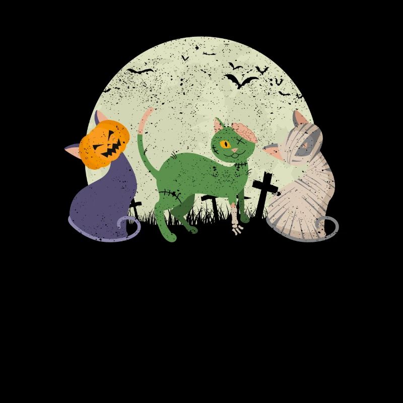 Pumpkin Mummy Zombie Monster Black Cats