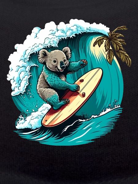 Koala s’amuse à surfer
