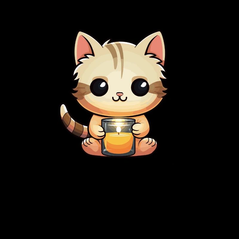 Niedliche Katze mit einer Kerze